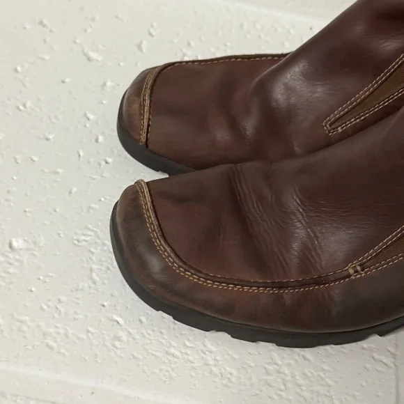 Timberland Brown Leather Ankle Boots Women’s Size 9 Smart Comfort Slip-On - Picture 2 of 16